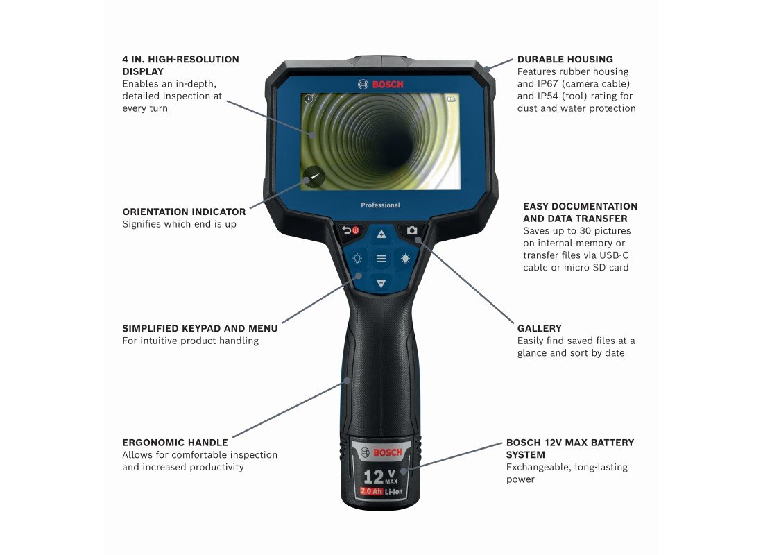 12V Max Connected 5 Ft. Handheld Inspection Camera