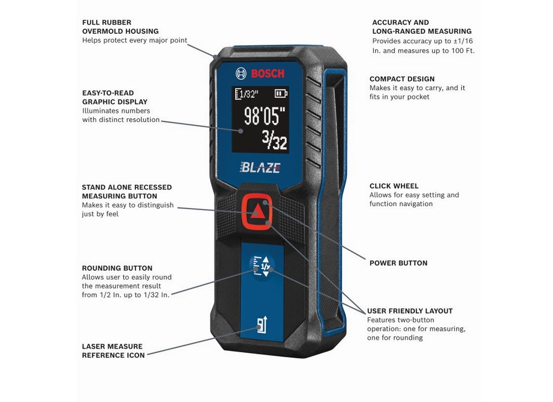 BLAZE™ 100 FT. LASER MEASURE