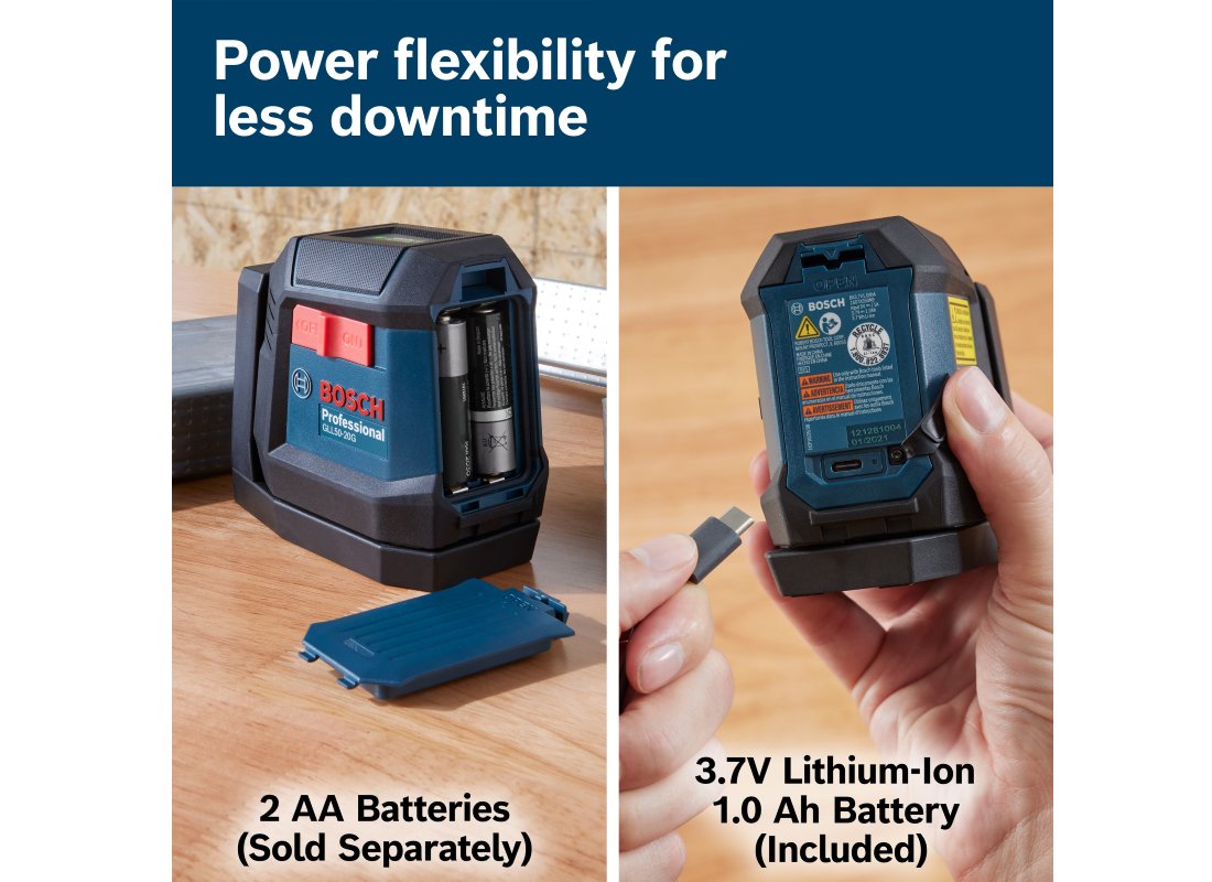 Green-Beam Self-Leveling Cross-Line Laser with (1) 3.7V 1.0 Ah Battery