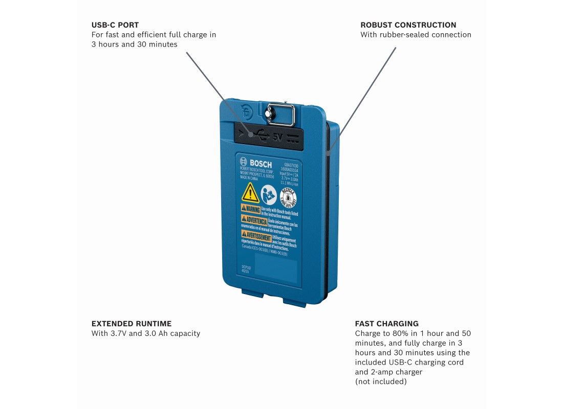 3.7V Lithium-Ion 3.0 Ah Battery