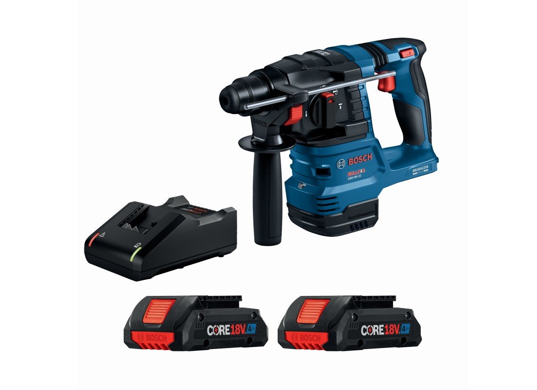 18V Brushless SDS-plus® Bulldog™ ¾ In. Rotary Hammer Kit with (2) CORE18V® 4 Ah Advanced Power Batteries