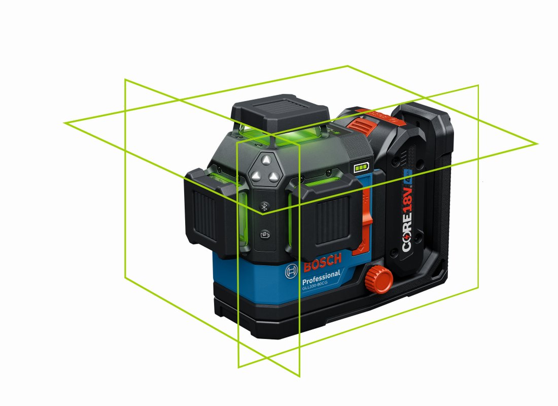 18V 360º Connected Green-Beam Three-Plane Leveling and Alignment Laser with (1) 4 Ah Battery