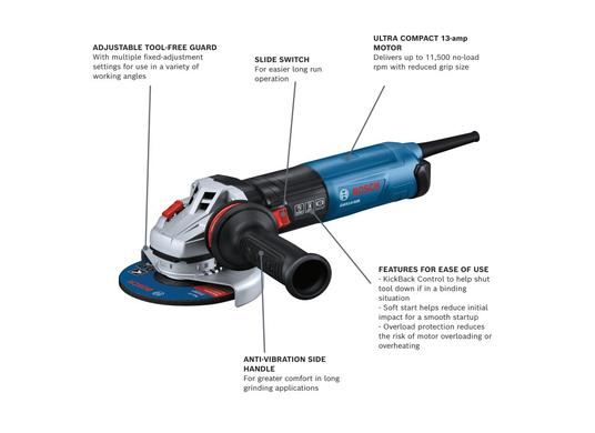 5 In. Angle Grinder with Brake