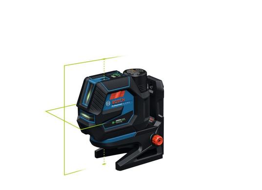 12V Max Connected Green-Beam Cross-Line Laser with Plumb Points and 12V Battery