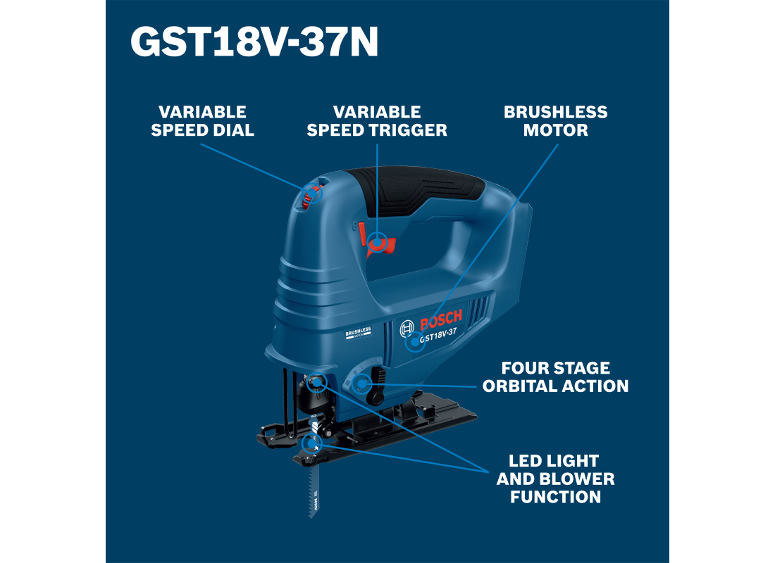 18V Brushless Top-Handle Jig Saw (Bare Tool)