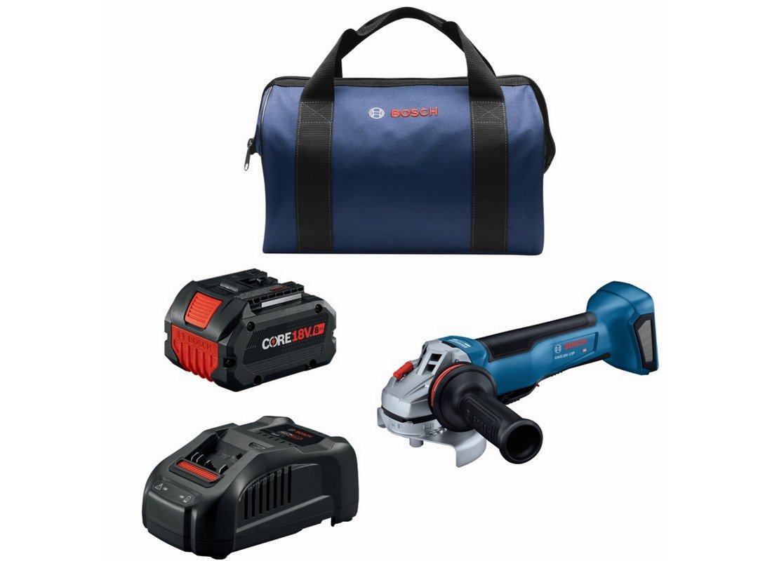 18V Brushless 4-1/2 – 5 In. Angle Grinder Kit with No Lock-On Paddle Switch and (1) CORE18V® 8 Ah High Power Battery