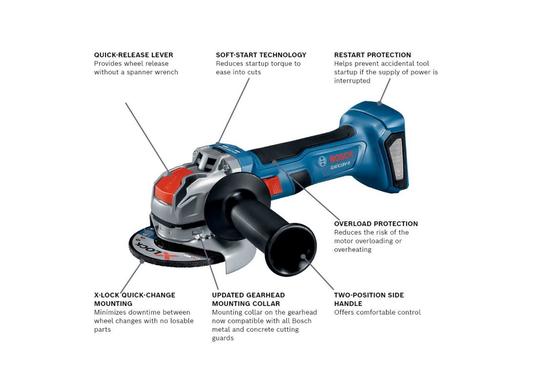 18V X-LOCK Brushless 4-1/2 In. Angle Grinder with Slide Switch (Bare Tool)