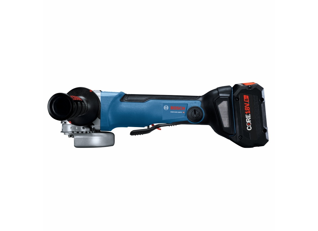 18V X-LOCK Brushless Connected-Ready 4-1/2 In. – 5 In. Angle Grinder with No Lock-On Paddle Switch Kit and (1) CORE18V® 8 Ah High Power Battery