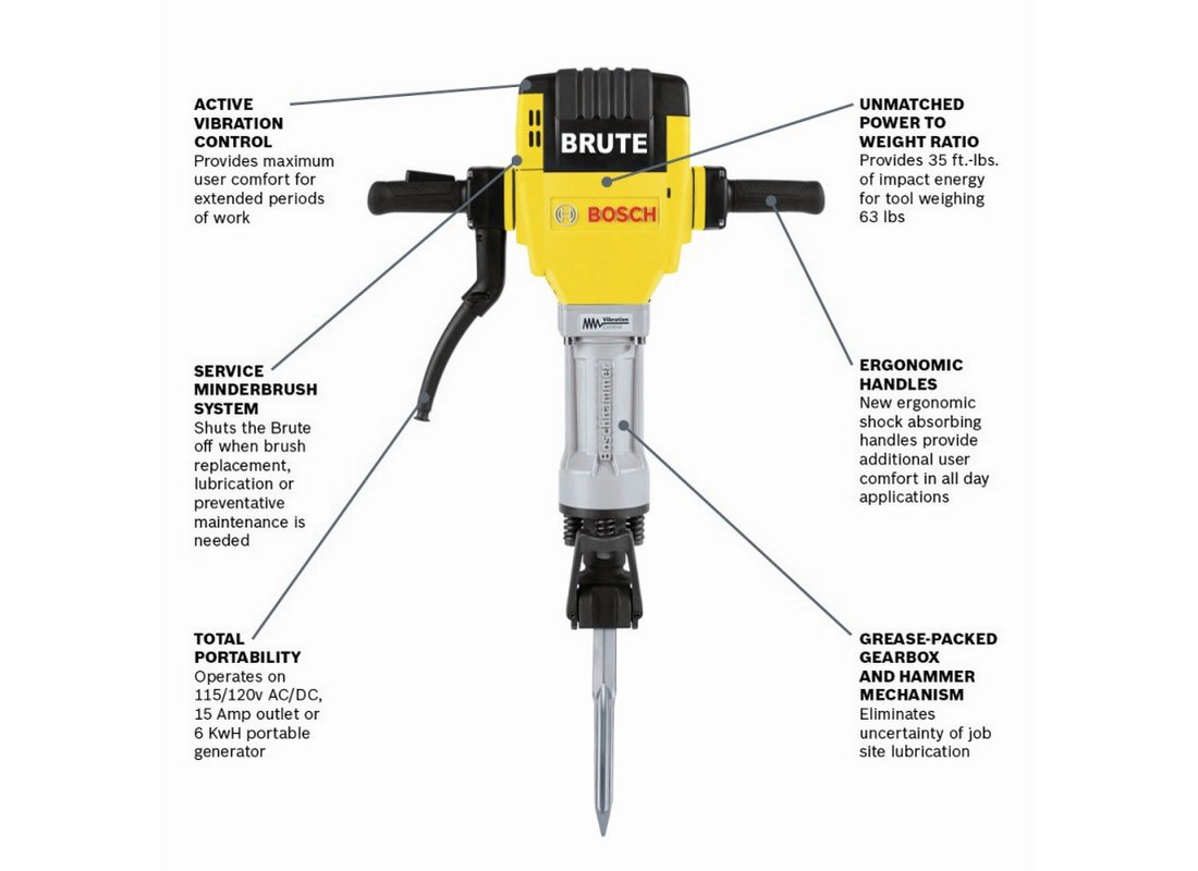 Brute 1-1/8 In. Hex Breaker Hammer with Basic Cart