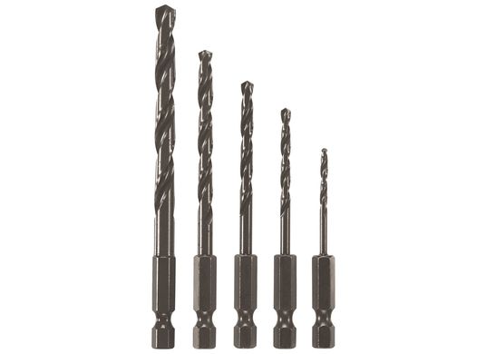 5 Pc. Impact Tough™ Black Oxide Drill Bit Set