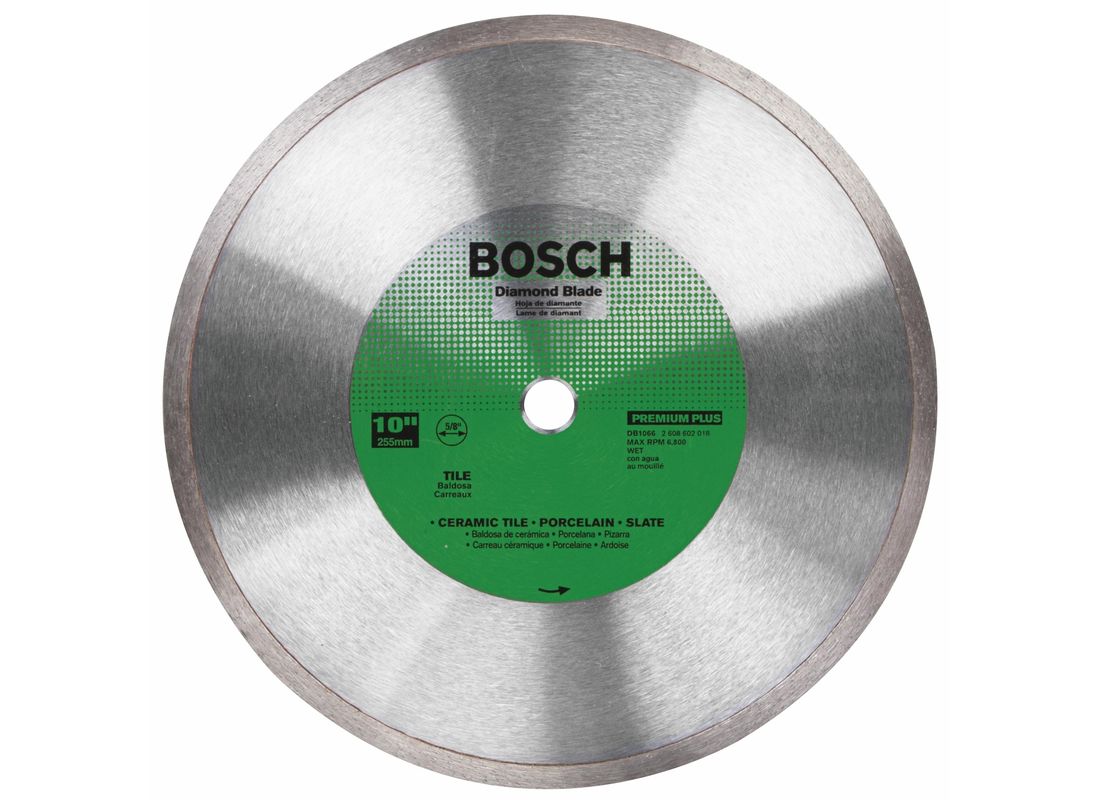 10 In. Premium Plus Continuous Rim Diamond Blade for Clean Cuts Bosch DB1066