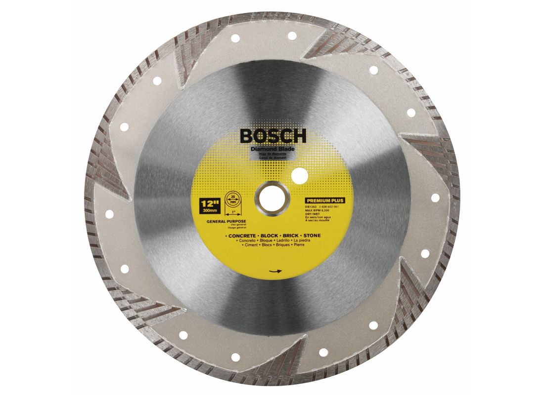 Disque diamanté premium à couronne turbo de 12 po pour des coupes nettes Bosch DB1263