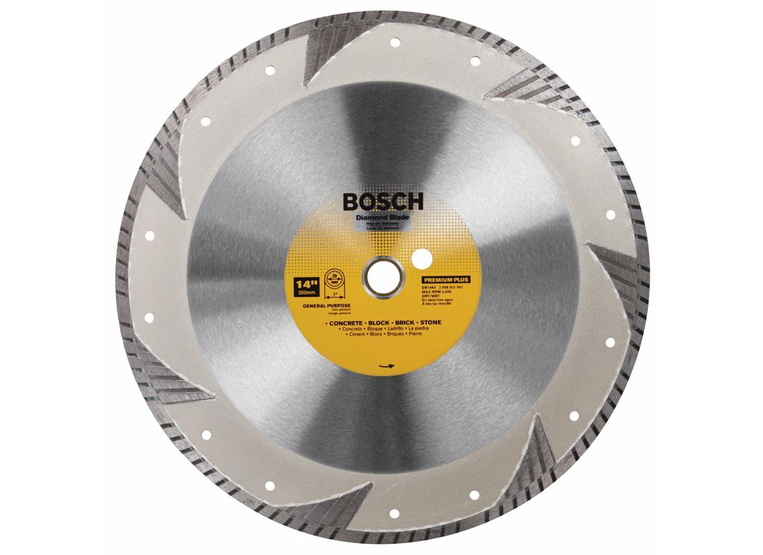 Disque diamanté premium à couronne turbo de 14 po pour des coupes nettes Bosch DB1463