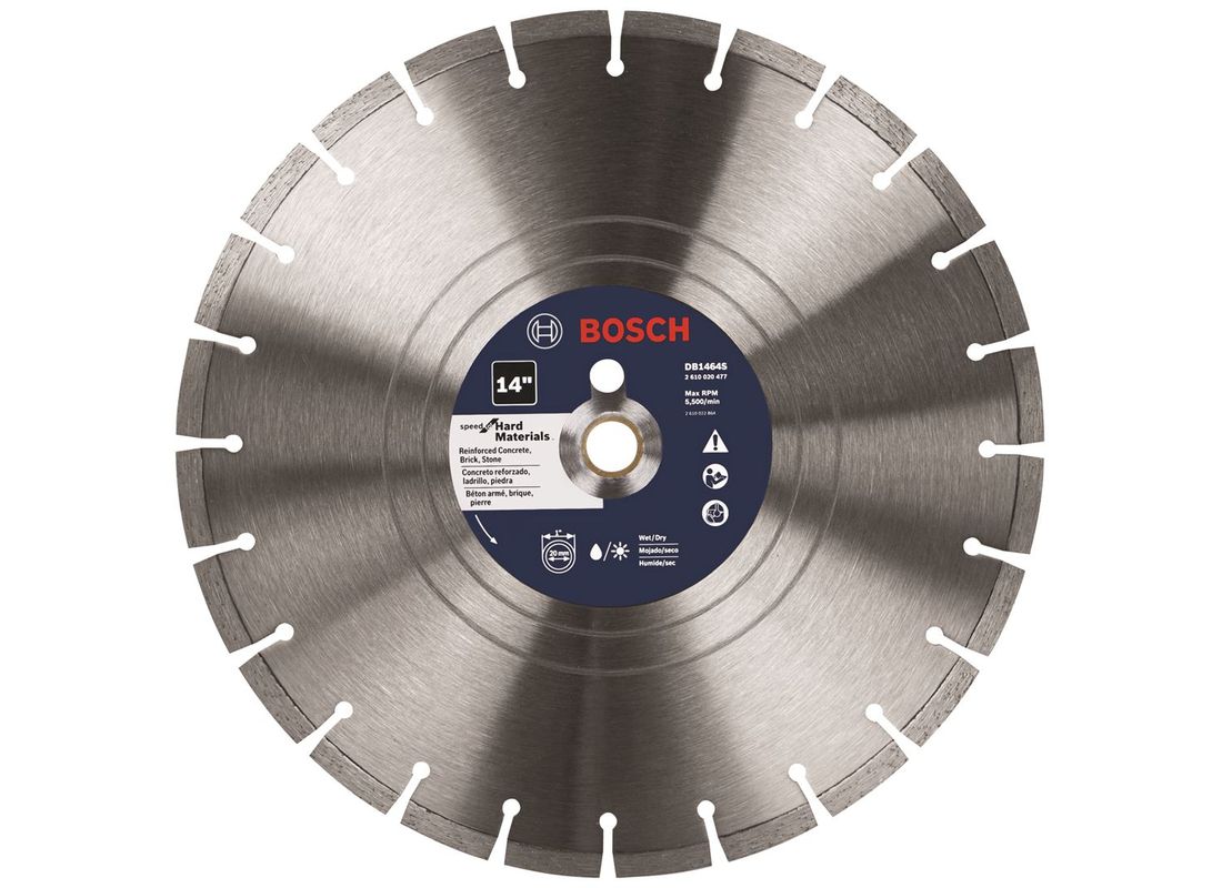 Disque diamanté et segmenté standard de 14 po pour matériaux durs Bosch DB1464S