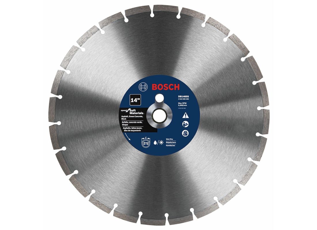 Disque diamanté et segmenté standard de 14 po pour matériaux mous Bosch DB1465S