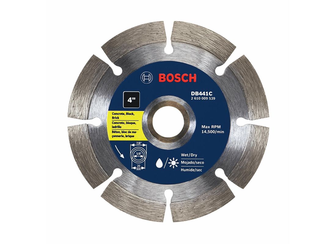 Disque segmenté diamanté premium de 4 po pour des coupes grossières universelles Bosch DB441C