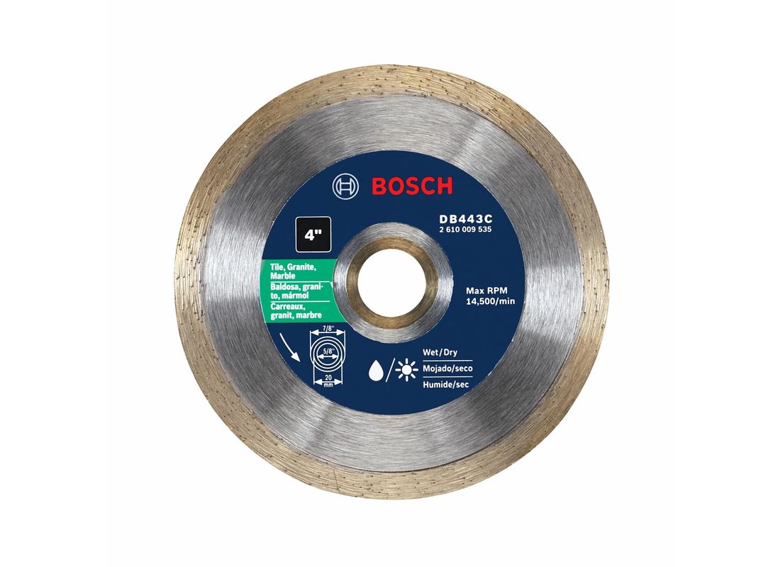 4 In. Premium Continuous Rim Diamond Blade for Clean Cuts Bosch DB443C