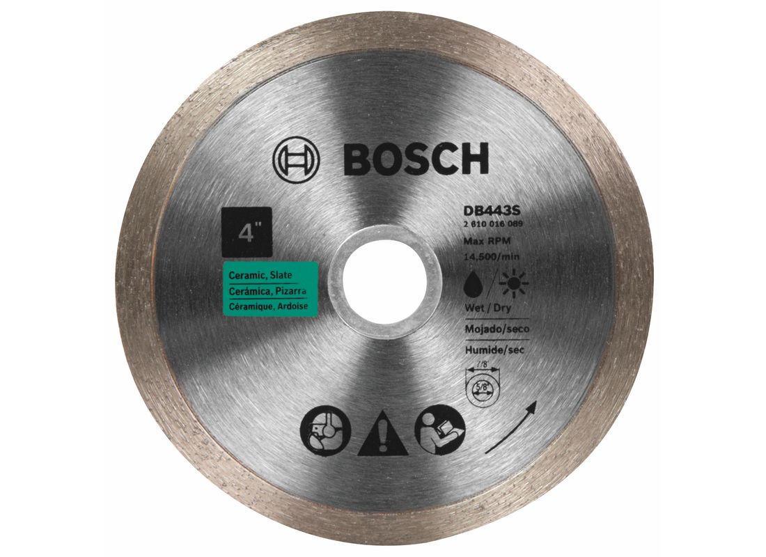 4 In. Standard Continuous Rim Diamond Blade for Clean Cuts Bosch DB443S