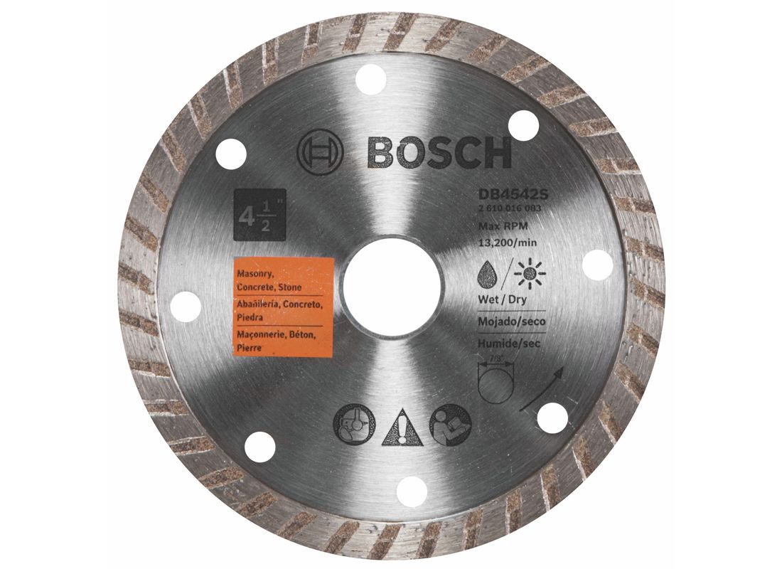 Disque diamanté standard à couronne turbo de 4-1/2 po pour des coupes nettes Bosch DB4542S