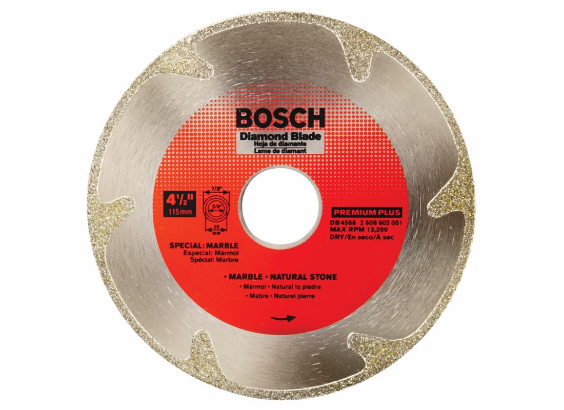 4-1/2 In. Premium Plus Continuous Rim Diamond Blade for Clean Cuts Bosch DB4568