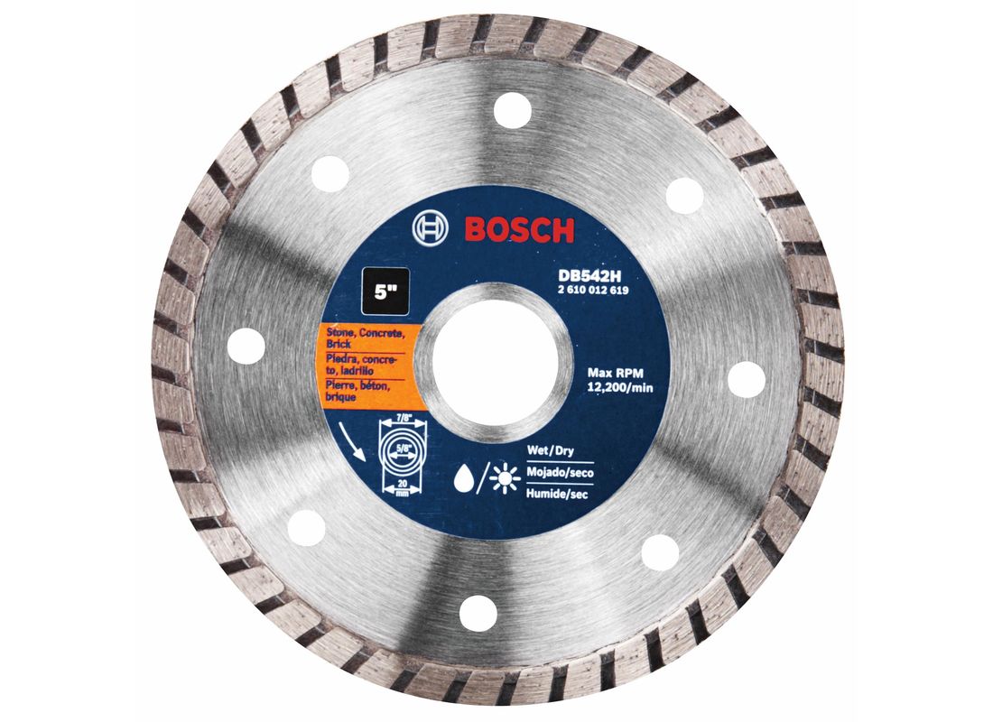 Disque diamanté premium à couronne turbo de 5 po pour des coupes nettes Bosch DB542H