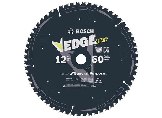 12 In. 60 Tooth Edge Circular Saw Blade for Fine Finish