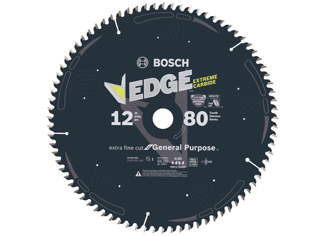 12 In. 80 Tooth Edge Circular Saw Blade for Extra-Fine Finish Bosch DCB1280