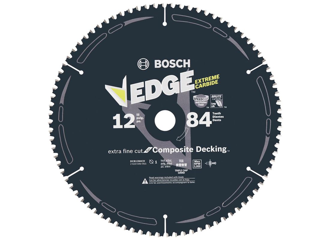 12 In. 84 Tooth Edge Circular Saw Blade for Composite Decking Bosch DCB1284CD