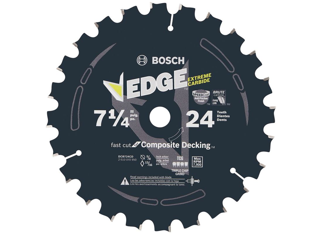 7-1/4 In. 24 Tooth Edge Circular Saw Blade for Composite Decking Bosch DCB724CD