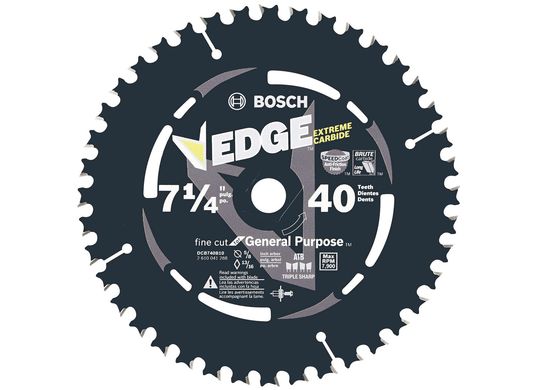 10 pc. 7-1/4 In. 40 Tooth Edge Circular Saw Blades for Fine Finish