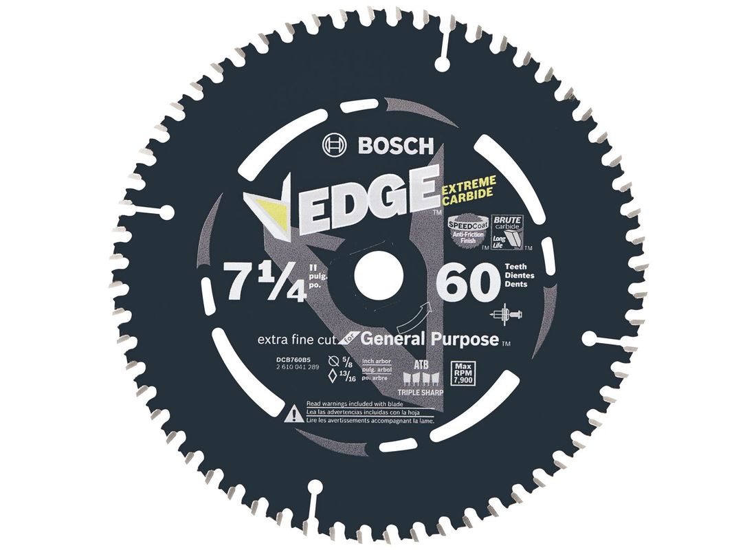 5 pc. 7-1/4 In. 60 Tooth Edge Circular Saw Blades for Extra-Fine Finish Bosch DCB760B5