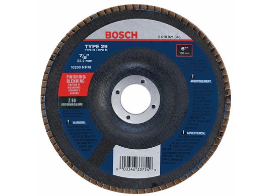 6 In. 7/8 In. Arbor Type 29 80 Grit Blending/Grinding Abrasive Wheel