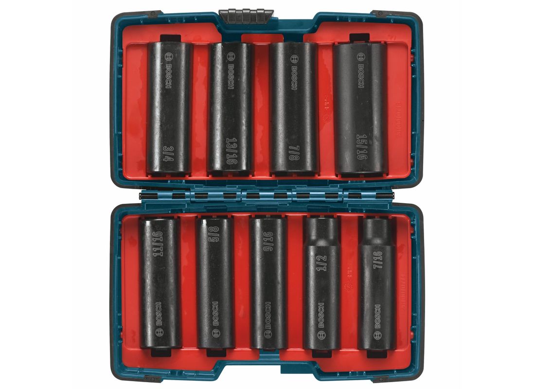 9 pc. Impact Tough Socket Set for 1/2 In. Drive Bosch 27286