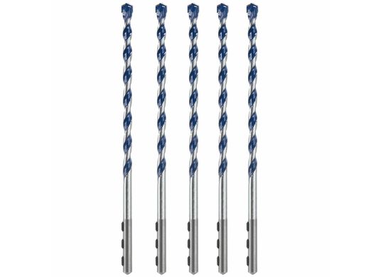 5 Pieces 1/4 In. x 6 In. BlueGranite™ Turbo Carbide Hammer Drill Bits