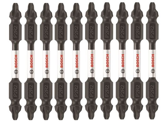 10 pc. Impact Tough™ 2.5 In. Phillips®/Square #2 Double-Ended Bits (Bulk Pack)