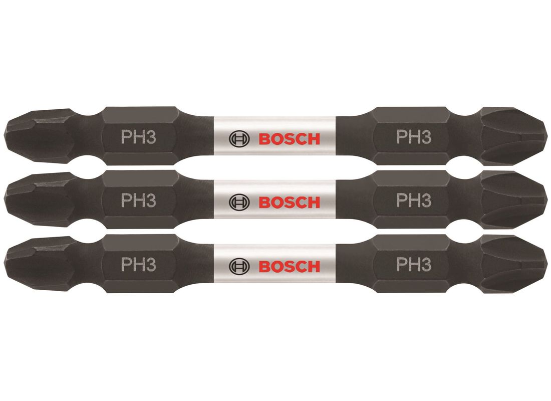 3 pc. Impact Tough™ 2.5 In. Phillips® #3 Double-Ended Bits Bosch ITDEPH32503