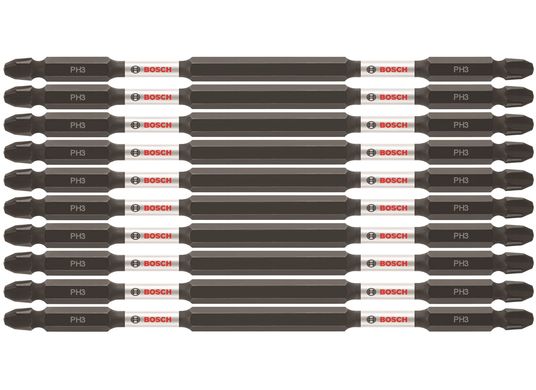 10 pc. Impact Tough™ 6 In. Phillips® #3 Double-Ended Bits (Bulk Pack)