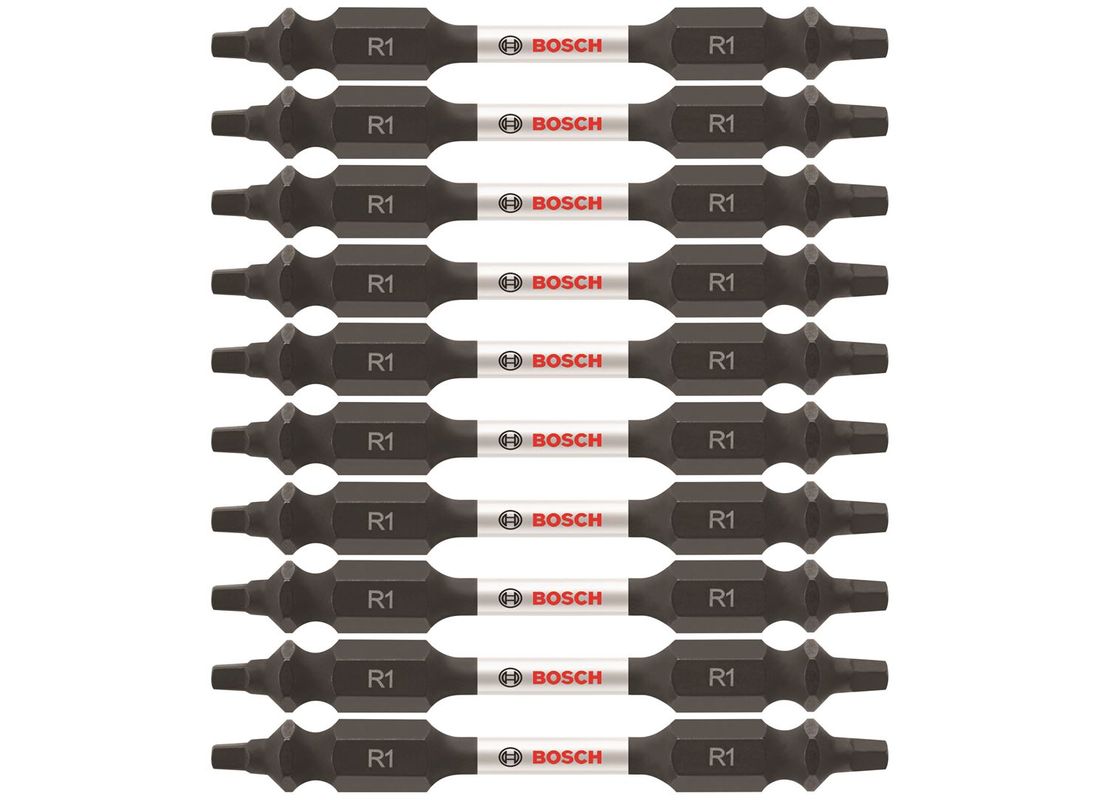 10 pc. Impact Tough™ 2.5 In. Square #1 Double-Ended Bits (Bulk Pack) Bosch ITDESQ125B