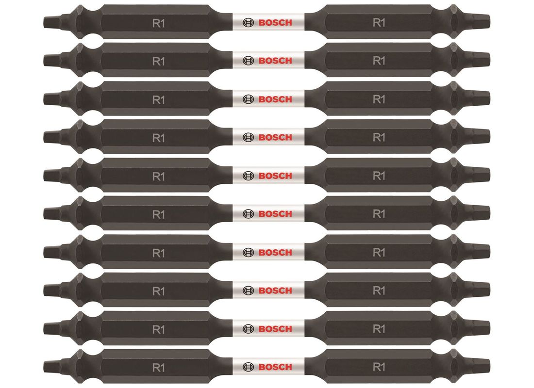 10 pc. Impact Tough™ 3.5 In. Square #1 Double-Ended Bits (Bulk Pack) Bosch ITDESQ135B