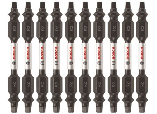 10 pc. Impact Tough™ 2.5 In. Square #2 Double-Ended Bits (Bulk Pack)