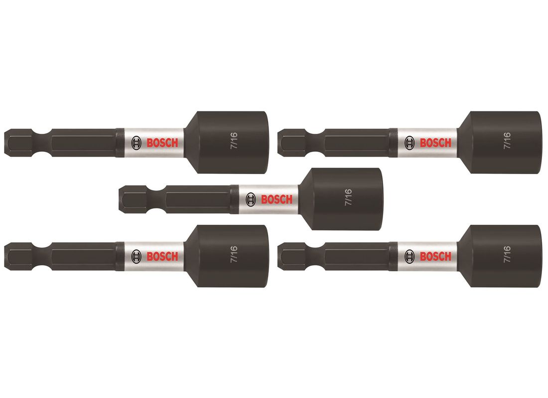 Tourne-écrous Impact Tough™ de 7/16 po x 2-9/16 po, 5 pièces (en vrac) Bosch ITNS7162B