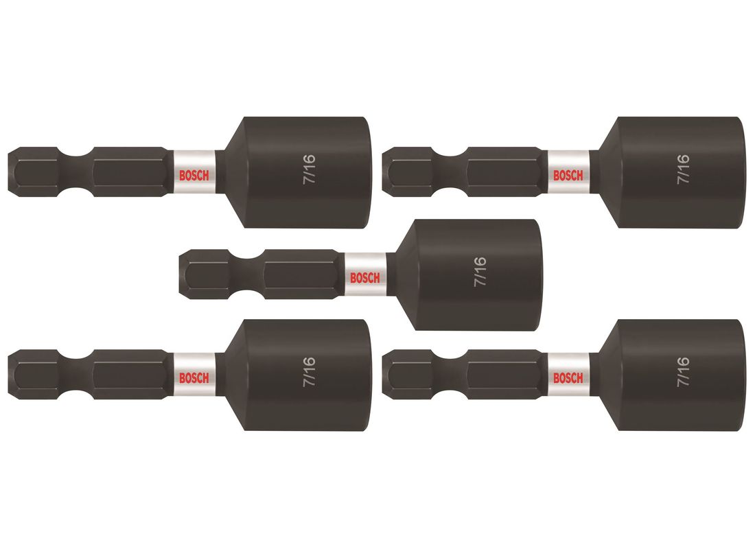 Tourne-écrous Impact Tough™ de 7/16 po x 1-7/8 po, 5 pièces (en vrac) Bosch ITNS716B