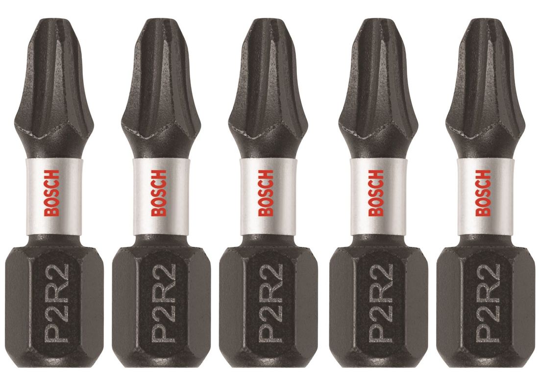 5 pc. Impact Tough™ 1 In. Phillips®/Square #2 Insert Bits Bosch ITP2R2105