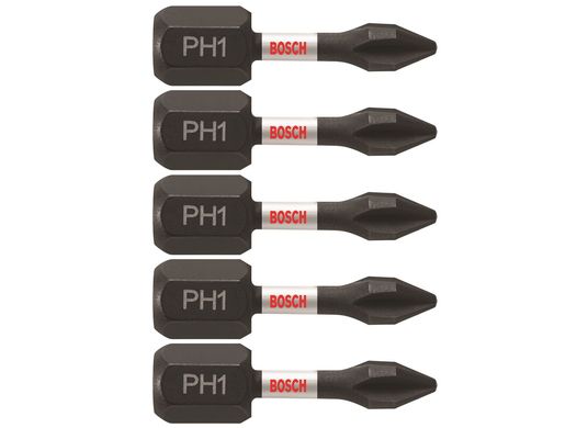 5 pc. Impact Tough™ 1 In. Phillips® #1 Insert Bits