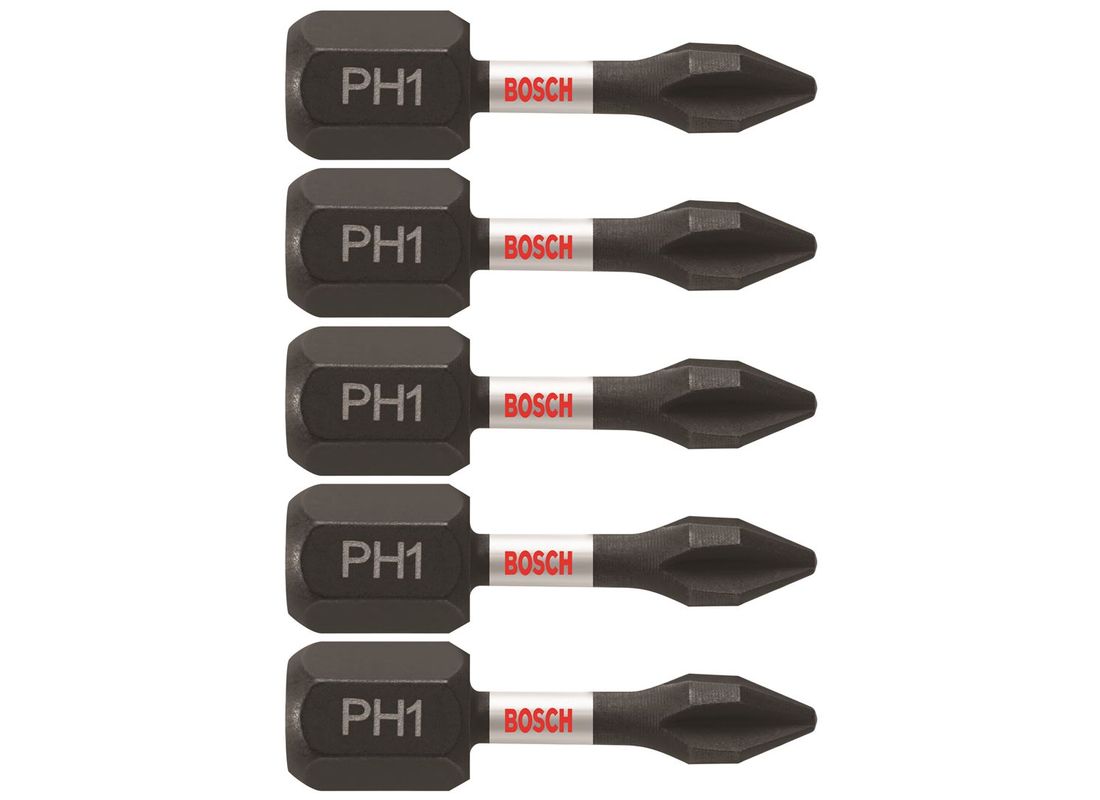 5 pc. Impact Tough™ 1 In. Phillips® #1 Insert Bits Bosch ITPH1105