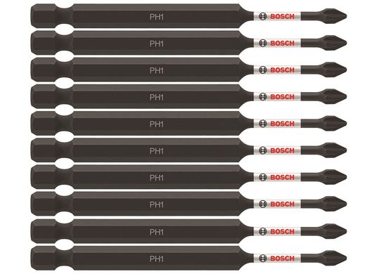 10 pc. Impact Tough™ 3.5 In. Phillips® #1 Power Bits (Bulk Pack)