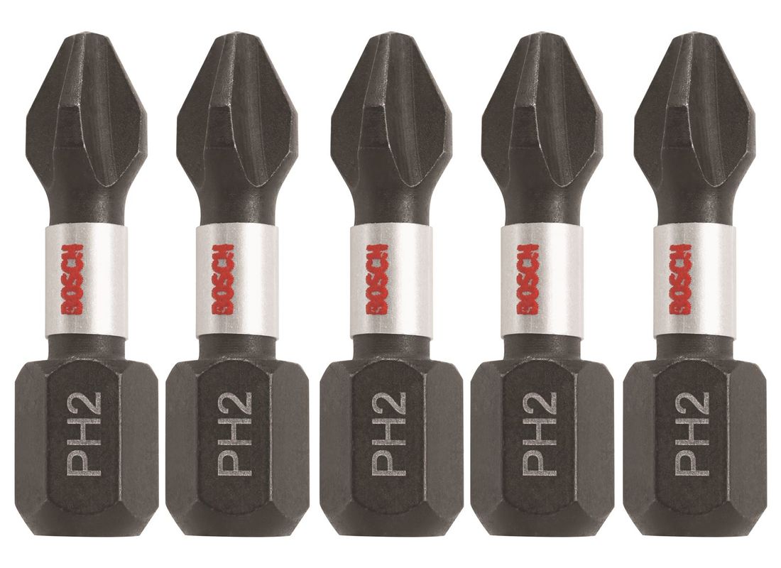 5 pc. Impact Tough™ 1 In. Phillips® #2 Insert Bits Bosch ITPH2105