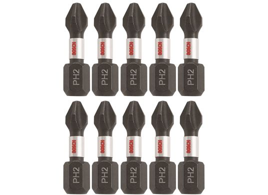 10 pc. Impact Tough™ 1 In. Phillips® #2 Insert Bits (Bulk Pack)