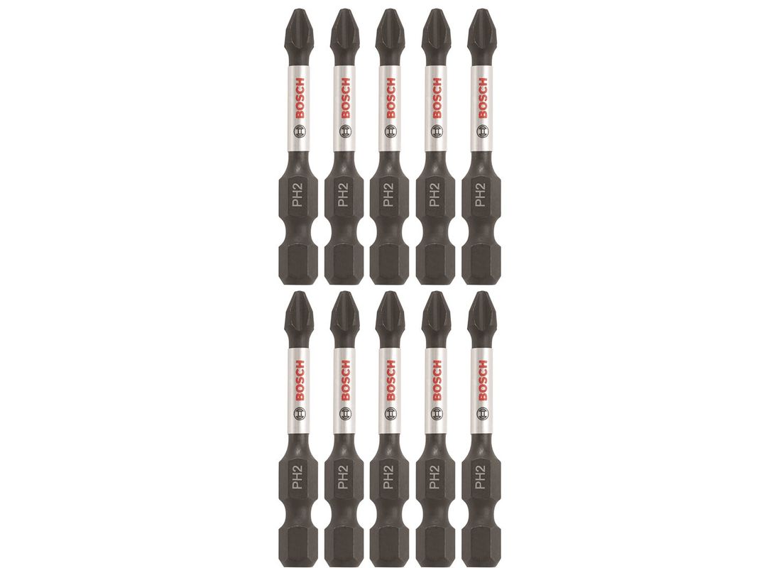 10 pc. Impact Tough™ 2 In. Phillips® #2 Power Bits (Bulk Pack) Bosch ITPH22B