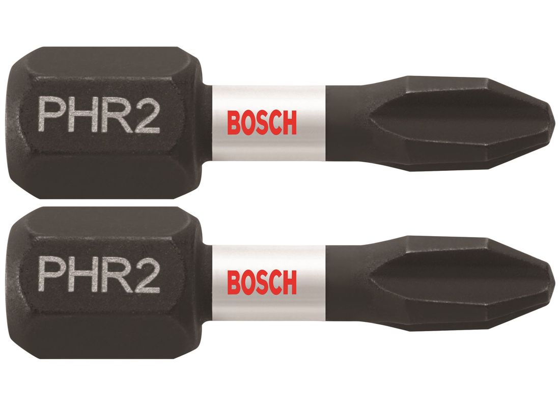 2 pc. Impact Tough™ 1 In. Phillips® #2R (reduced) Insert Bits Bosch ITPH2R102